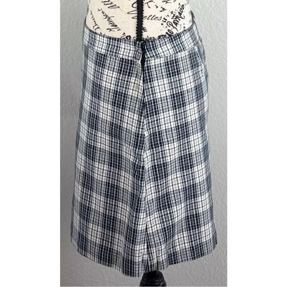 Old Navy Girls Y2K Plaid Black and White Skirt Dark Academia Preppy, size 14